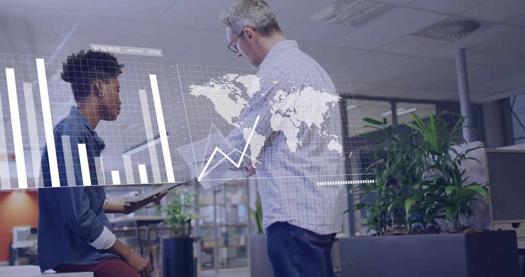 Team Collaboration with AR Technology in Modern Office Environment