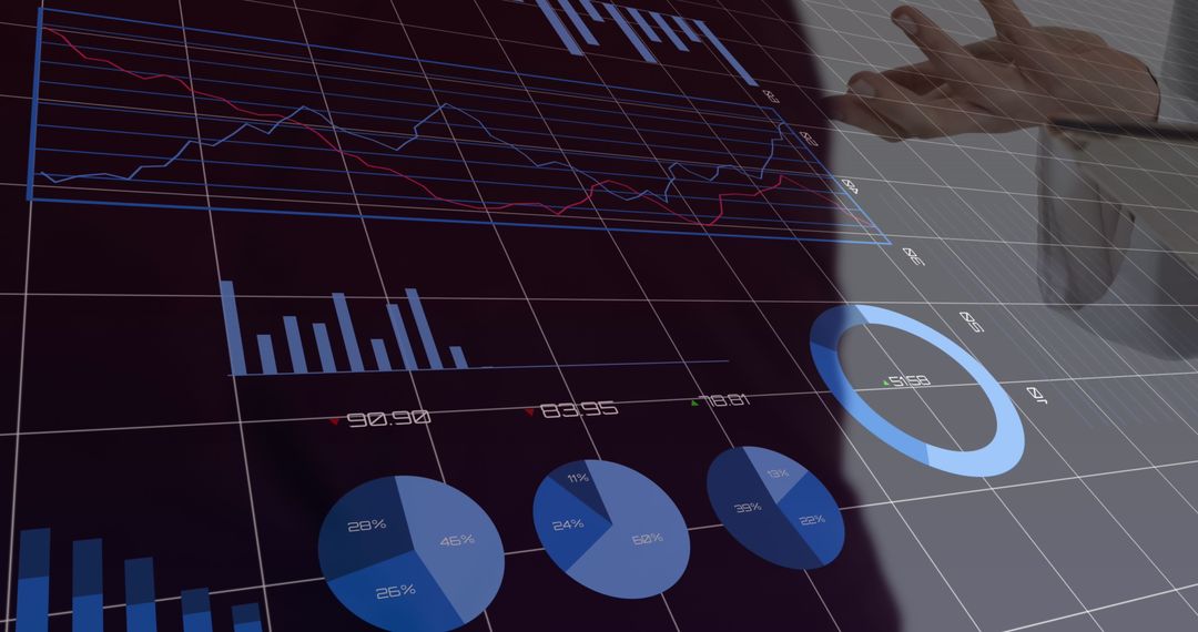 Businessman Engaging with Interactive Financial Dashboard