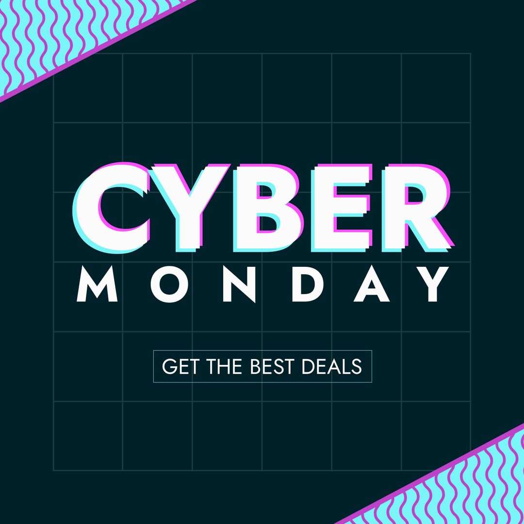 Cyber Monday Banner with Neon Letters