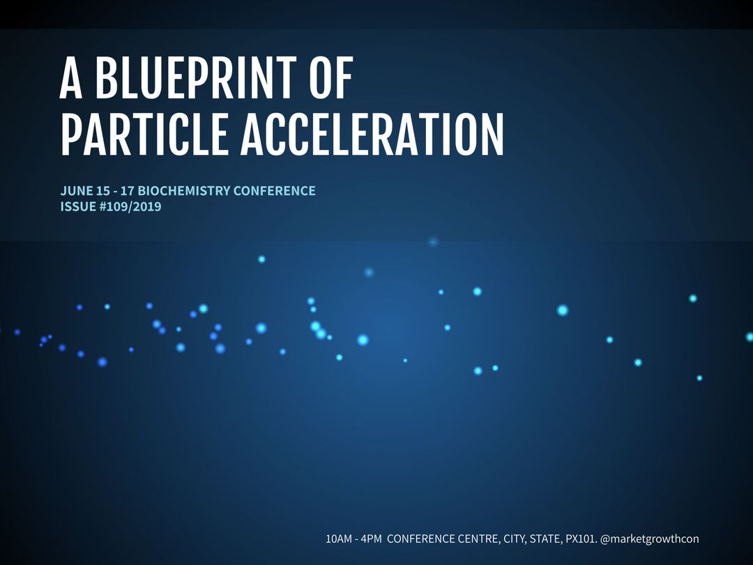 Scientific Conference Flyer with Particle Acceleration Theme