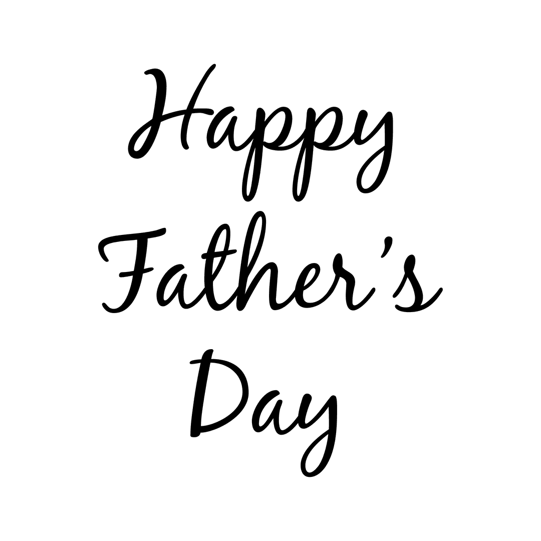 Happy Father's Day Illustrative Text Transparent Background Celebration Design