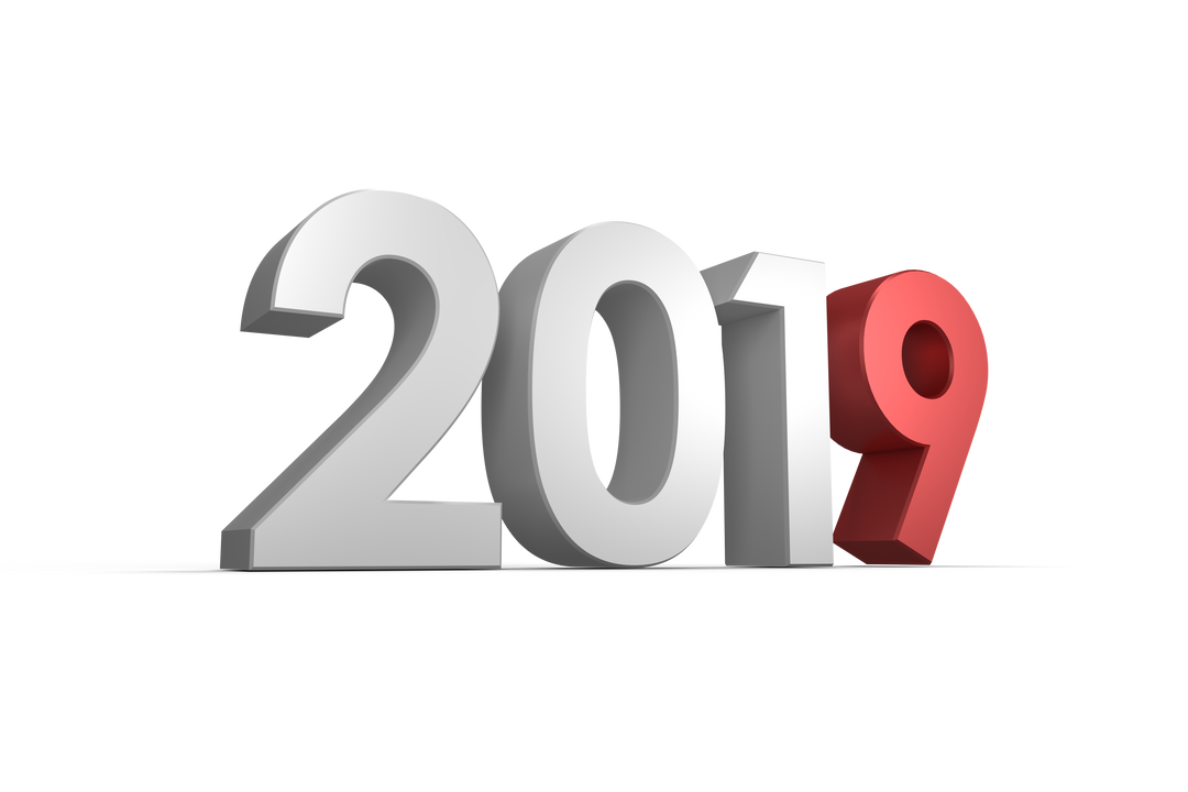 Digital 2019 Text Design with Red Accent Transparent Background - Download Free Stock Images Pikwizard.com