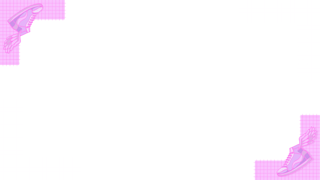 Vibrant Sneaker Graphic Border on Transparent Background with Grid