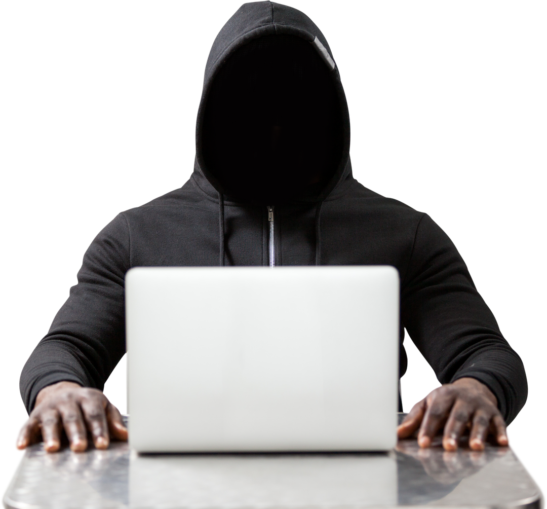 Anonymous Transparent Hacker with Laptop Isolated on White - Download Free Stock Images Pikwizard.com