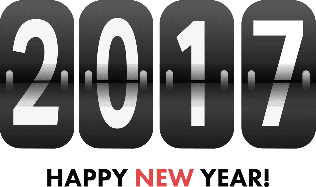 Transparent 2017 Happy New Year Digital Illustration PNG