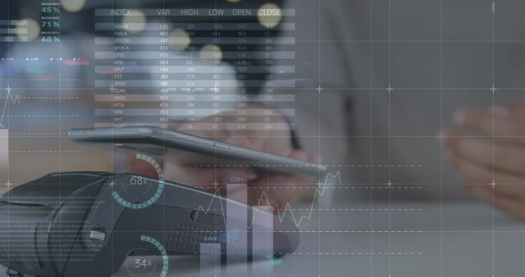 Mobile Banking Concept with Financial Data Overlay