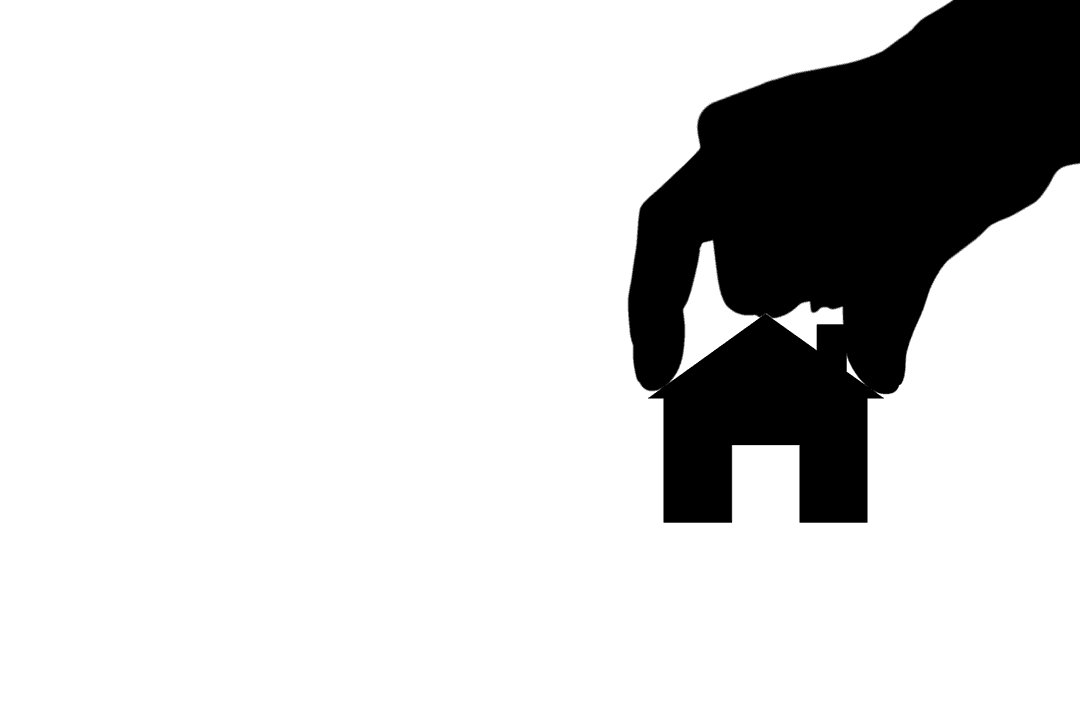 Hand Holding House Silhouette with Transparent Background