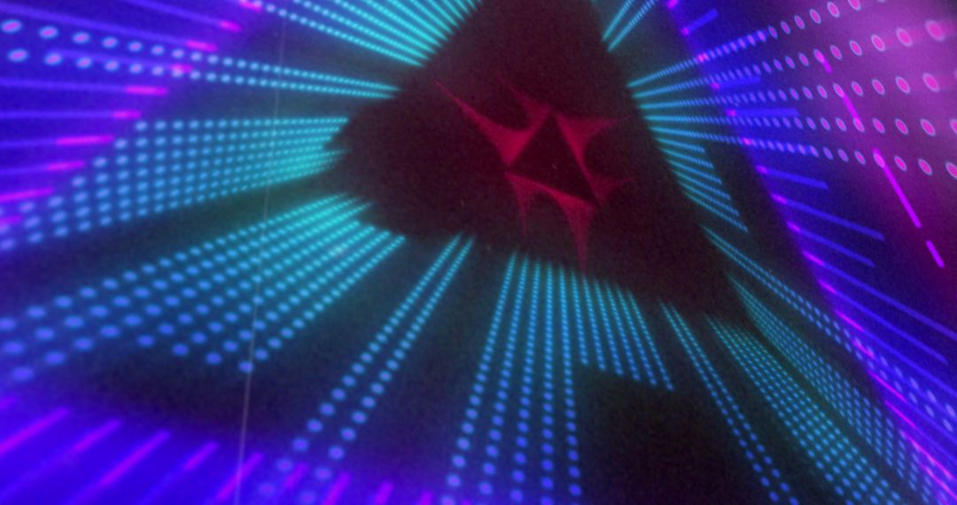 Vibrant Triangular Light Display in Neon Colors