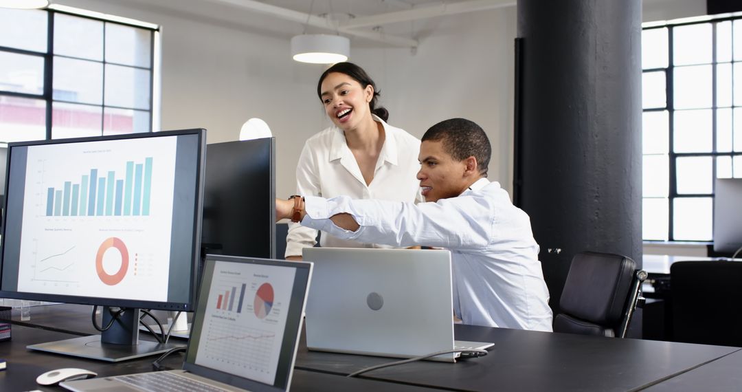 Collaborative Teamwork in Modern Office with Digital Tools