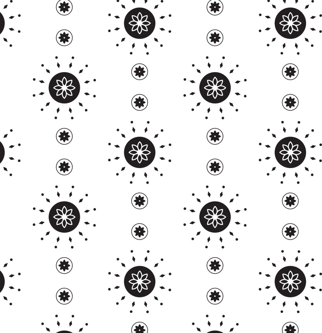 Black Geometric Pattern on Transparent Background