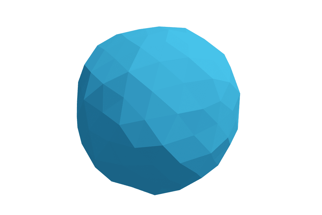 Abstract Blue Polygon Shape on Transparent Background