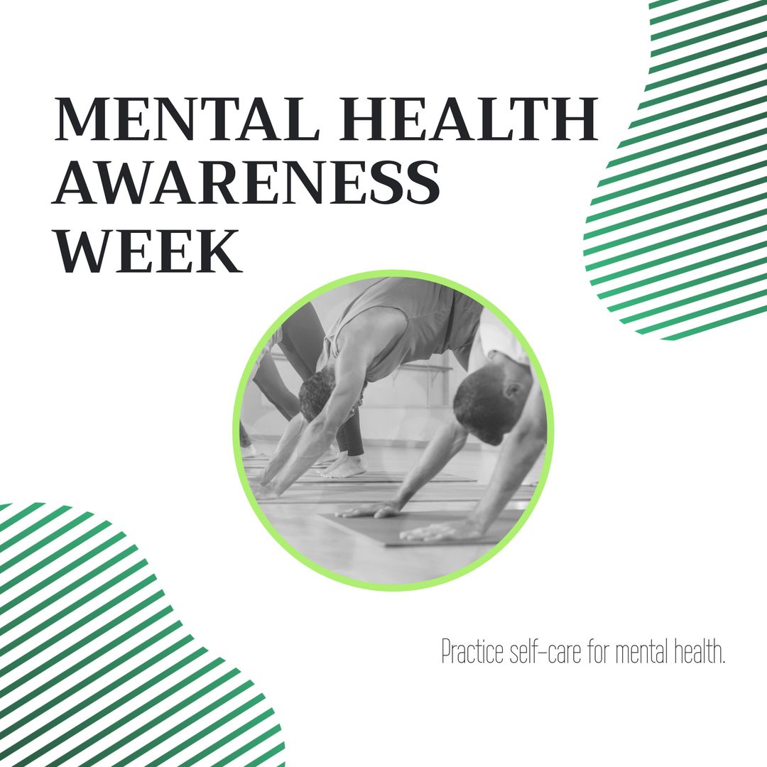 Mental Health Awareness Week: Diverse Men Practicing Yoga for Wellness