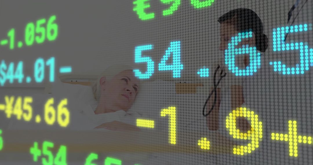 Doctor Consulting Patient with Medical and Financial Indicators