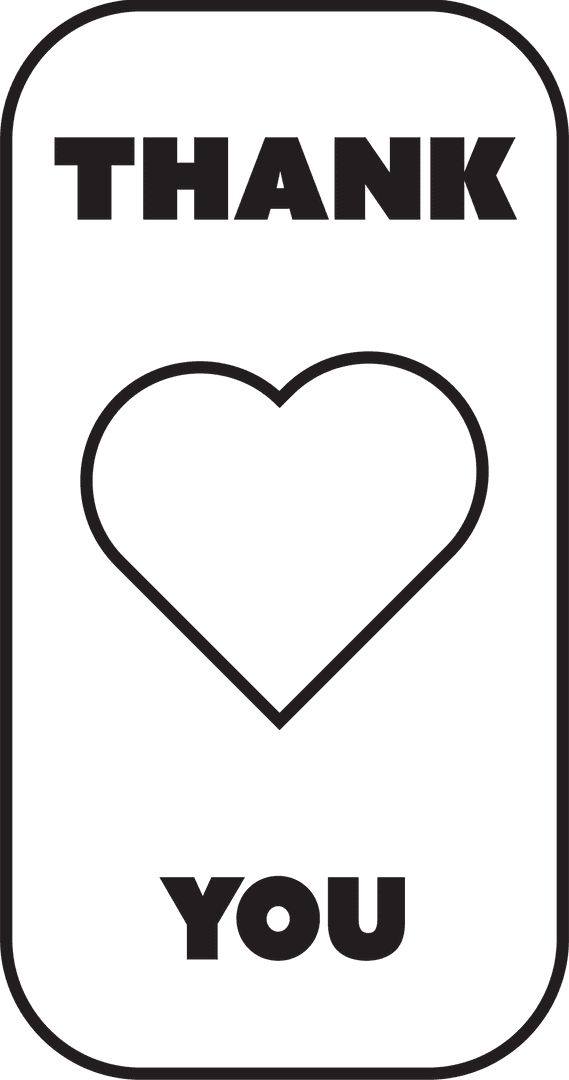 Transparent Thank You Text with Heart Illustration