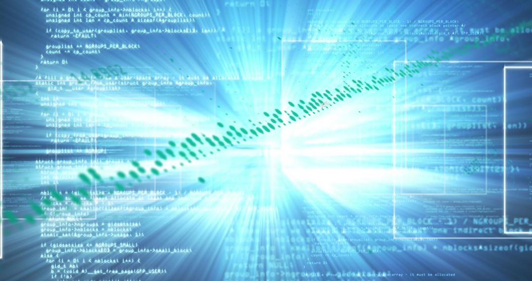 Abstract Data Streams in Blue Light Technology Background