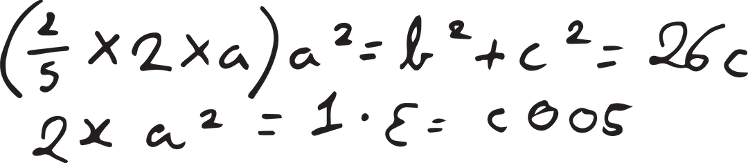 Transparent Sketch of Complex Mathematics Formula Equation