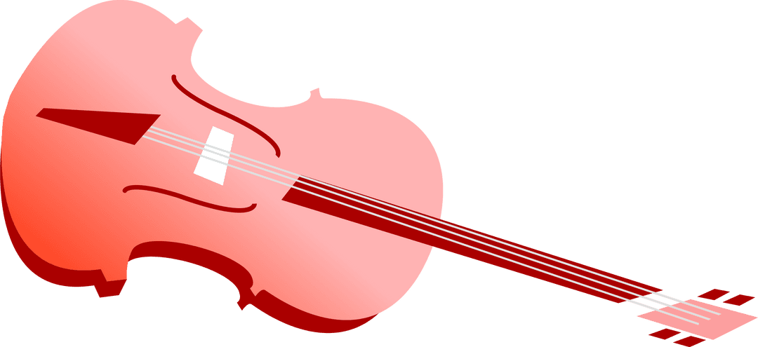 Stylized Transparent Background Red Violin Art