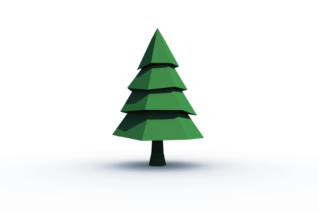 Transparent Vector Illustration of Minimalist Christmas Tree