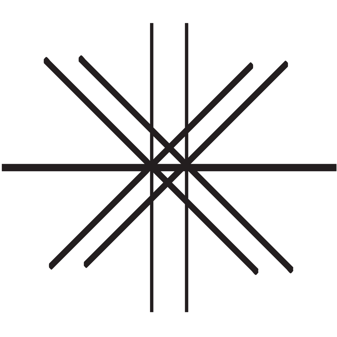 Geometric Line Snowflake Design on Transparent Background