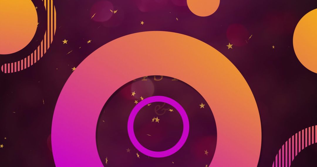 Abstract Pulsating Gradient Rings with Starry Background