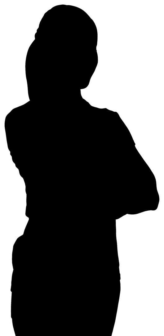 Confident Woman Standing with Crossed Arms Transparent Silhouette