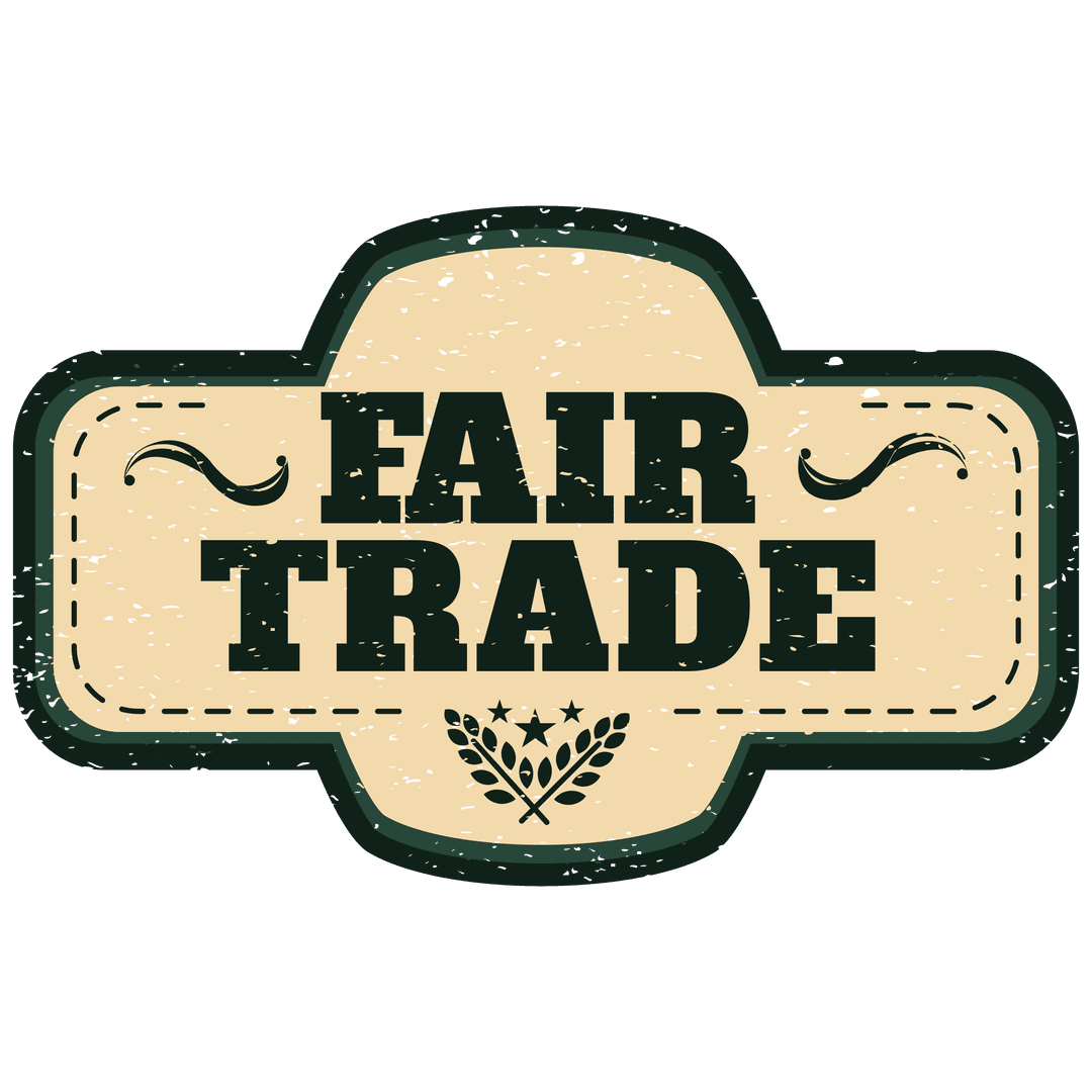 Fair Trade Badge Graphic on Transparent Background