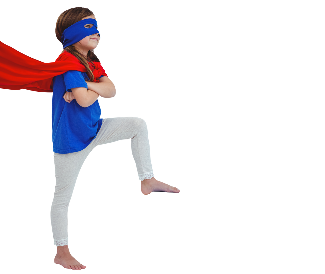 Confident Girl in Superhero Costume on Transparent Background - Download Free Stock Images Pikwizard.com