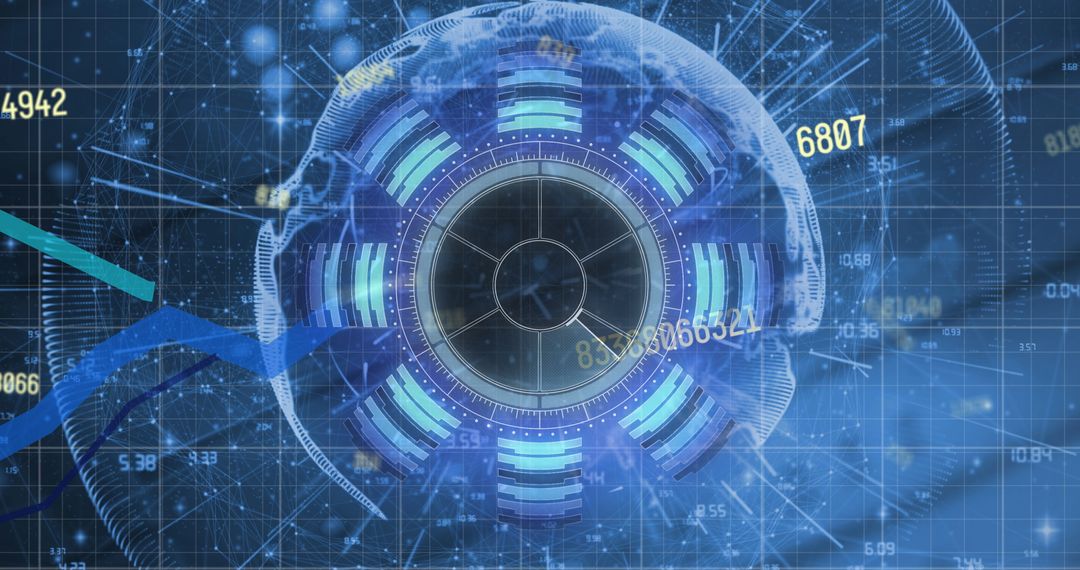 Futuristic Digital Analysis Concept with Data Visualization