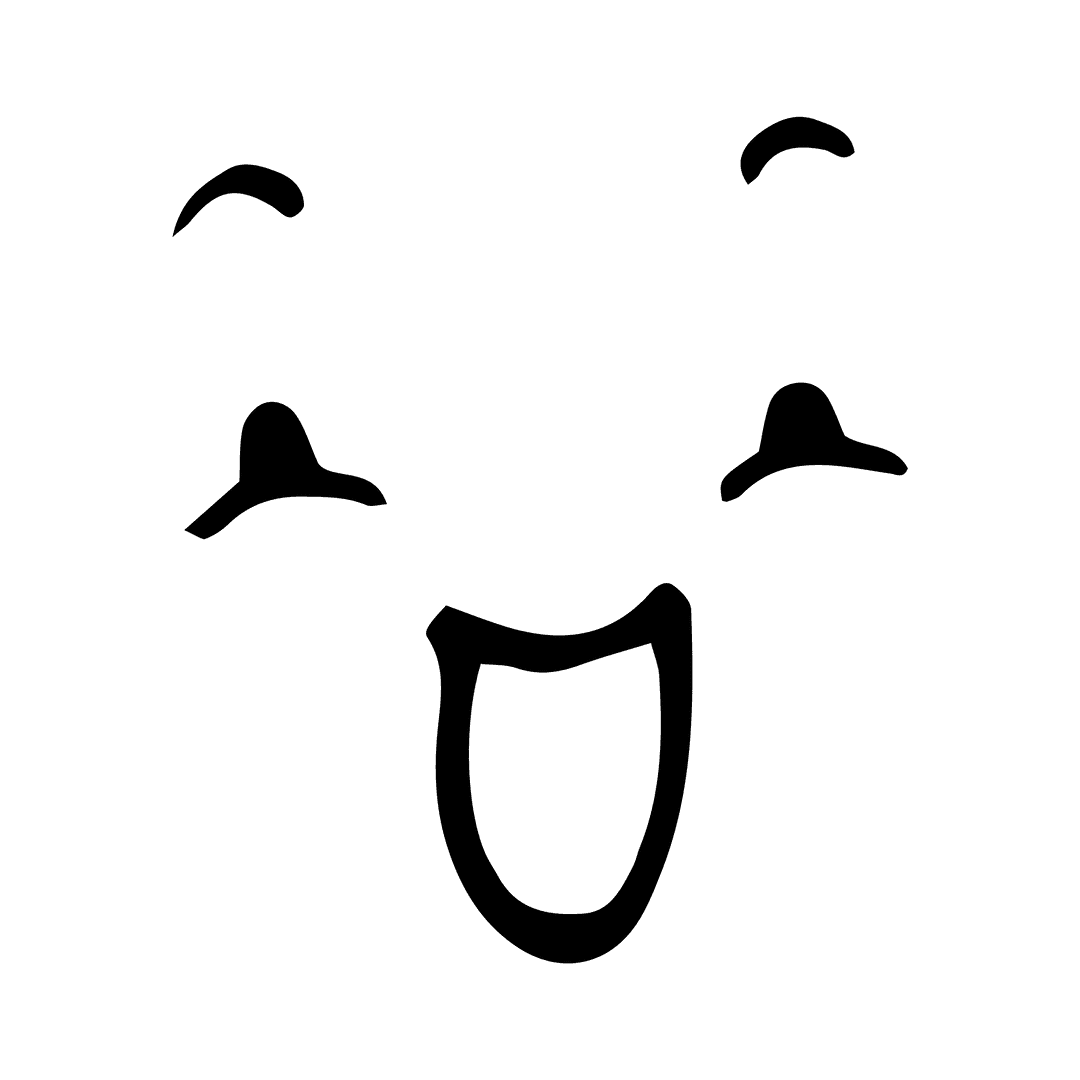 Abstract Smiling Face on Transparent Background