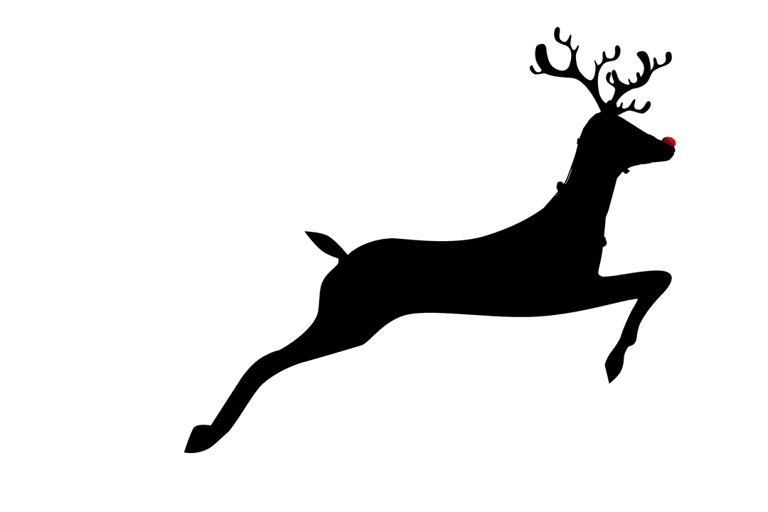 Transparent Silhouette of Deer Jumping with Dynamic Grace