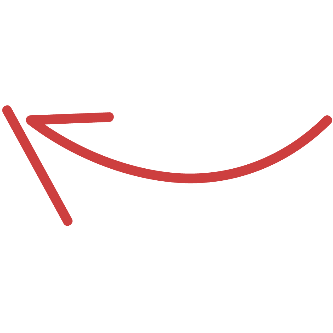 Red Curved Arrow on Transparent Background for Mockups