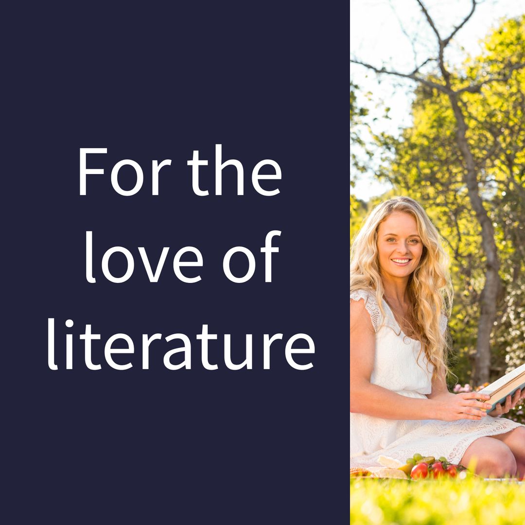 Caucasian Woman Enjoying Literature Outdoors in Sunlight