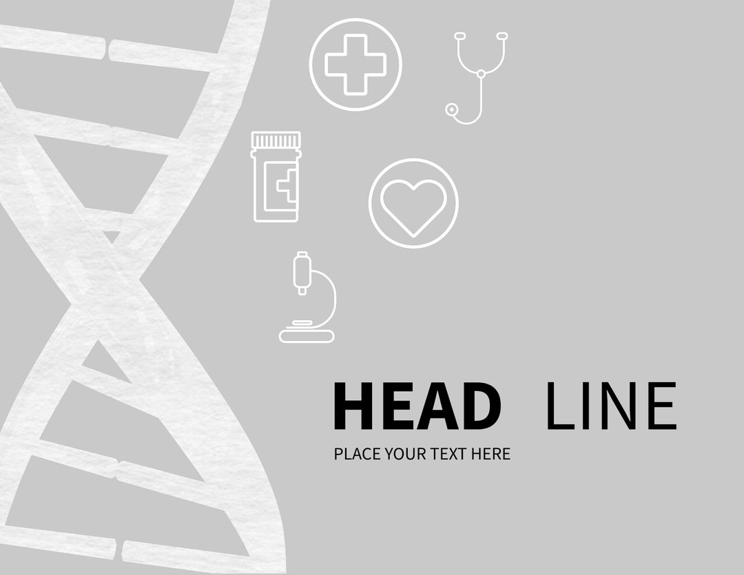 DNA Helix with Medical Icons for Healthcare Innovation