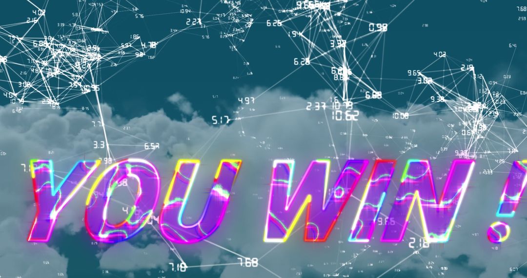 Inspirational Skyscape With Neon Winning Message