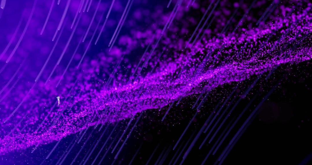 Dynamic Purple Swirl of Particles on Dark Background