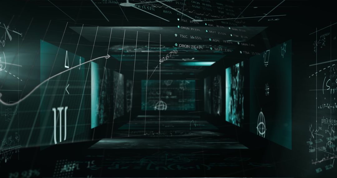 Futuristic Interface with Scientific Data and Analytics Visuals