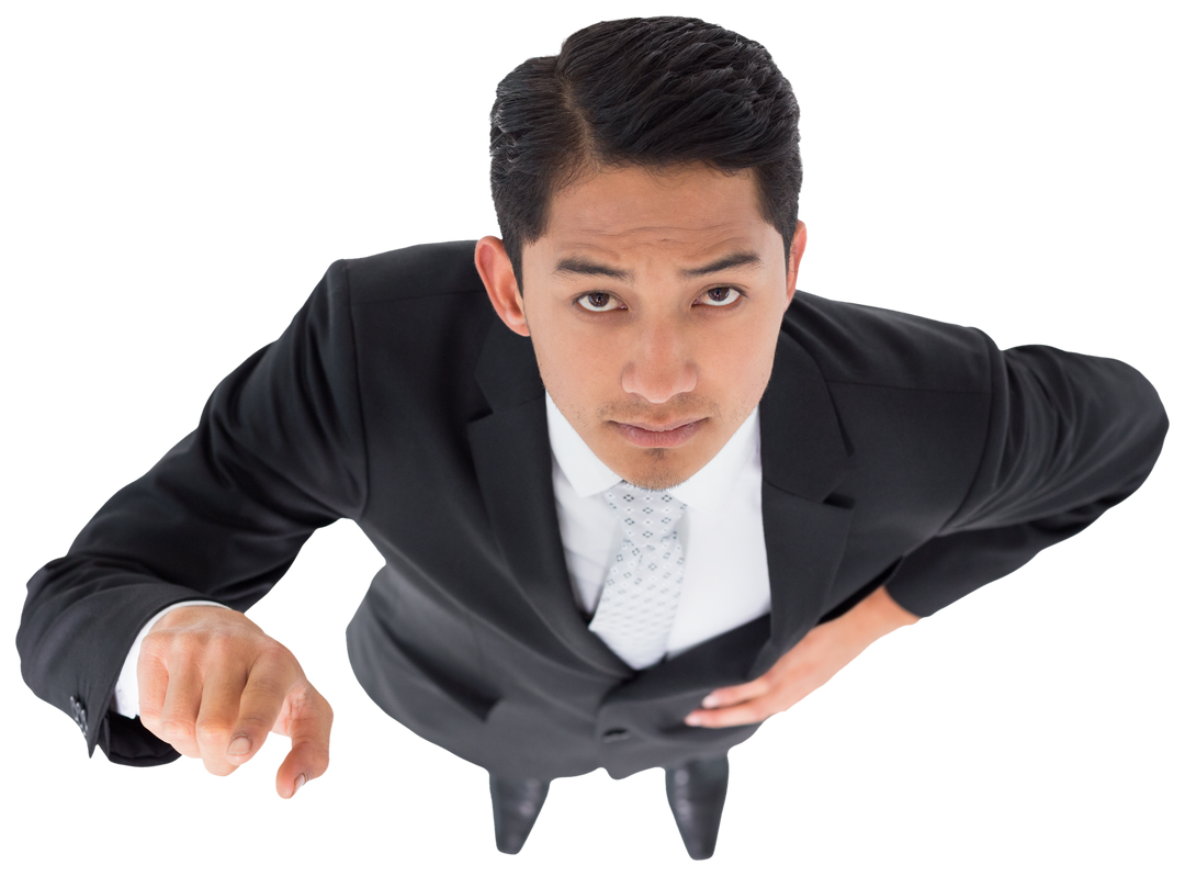 Confident Businessman Pointing with Authority on Transparent Background - Download Free Stock Images Pikwizard.com