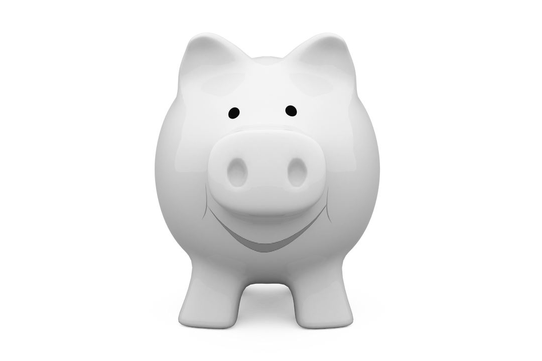 Close up of smiling transparent piggy bank capturing happiness and savings - Download Free Stock Images Pikwizard.com