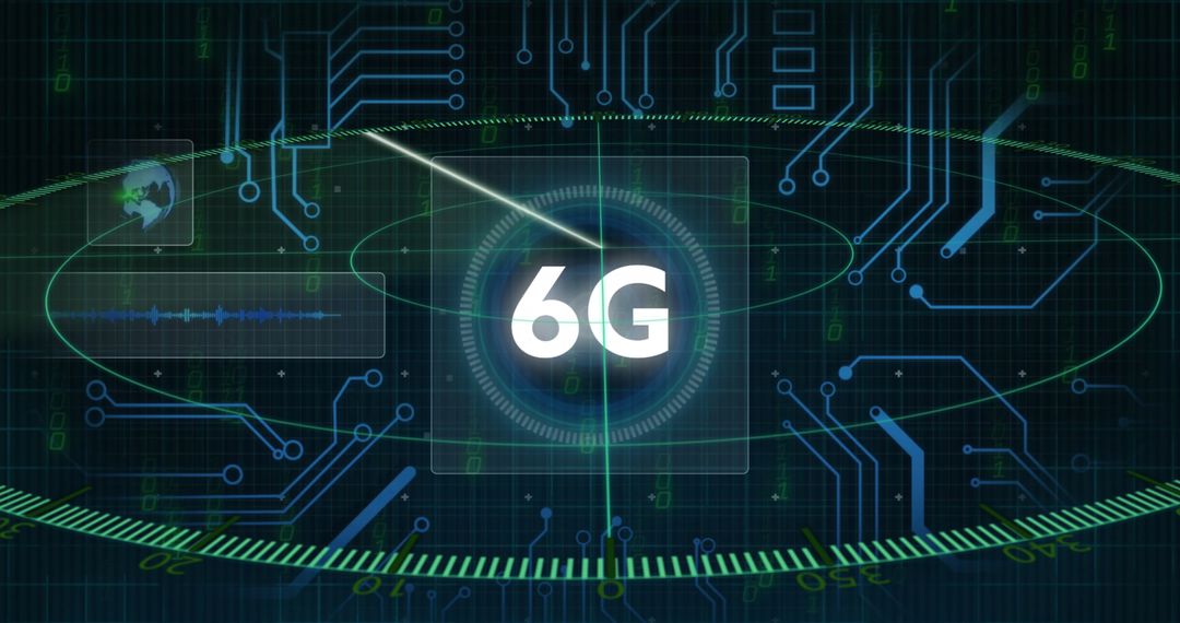 Futuristic 6G Technology Data Interface Concept Illustration