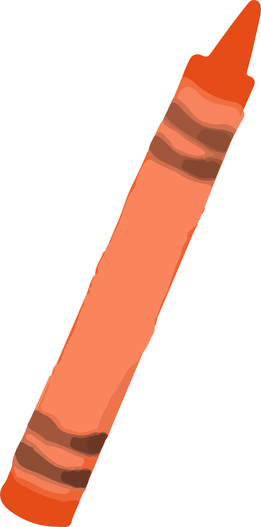 Orange Crayon Transparent Background Vector Art