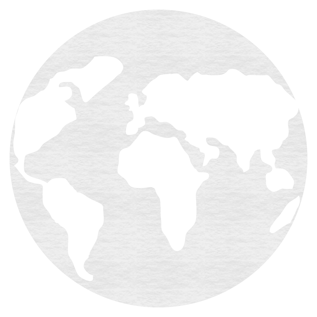 White Globe Silhouette on Transparent Background for Global Concepts