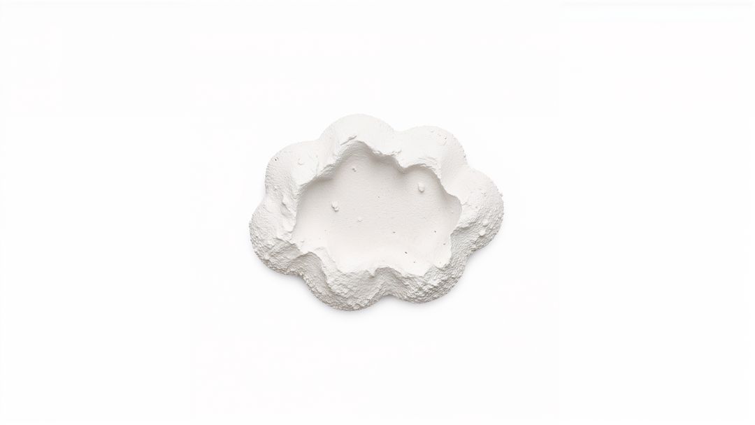 Textured irregular white milk powder abstract minimalistic form