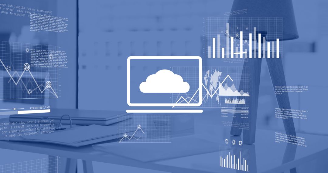 Digital Cloud Technology Visualizing Financial Data in Modern Office