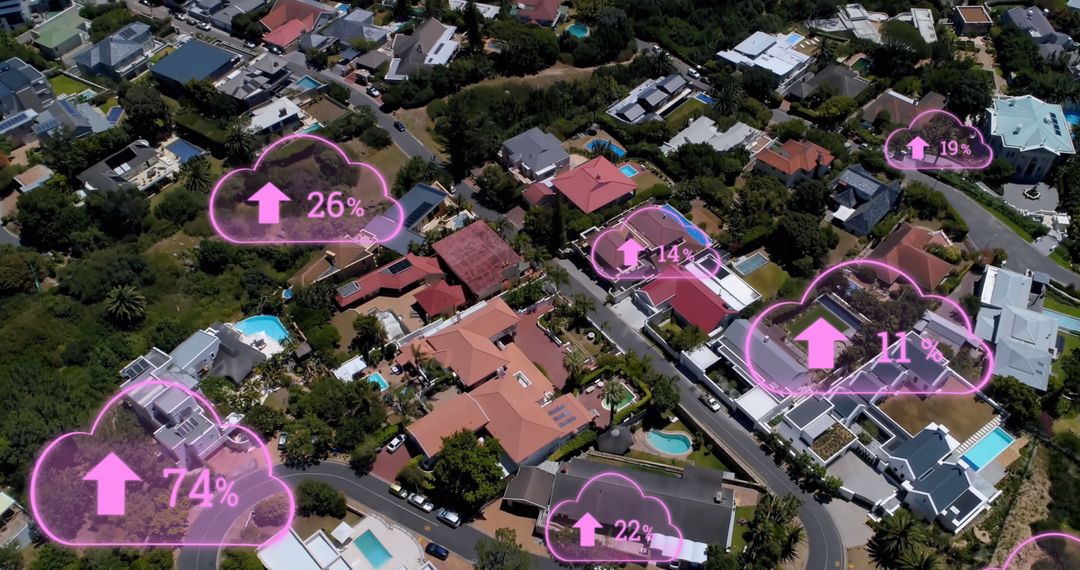 Aerial Townscape Shades of Digital Growth through Cloud Data Analytics
