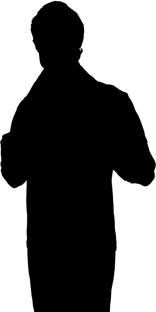 Transparent Silhouette Man Standing with Towel Relaxed Pose