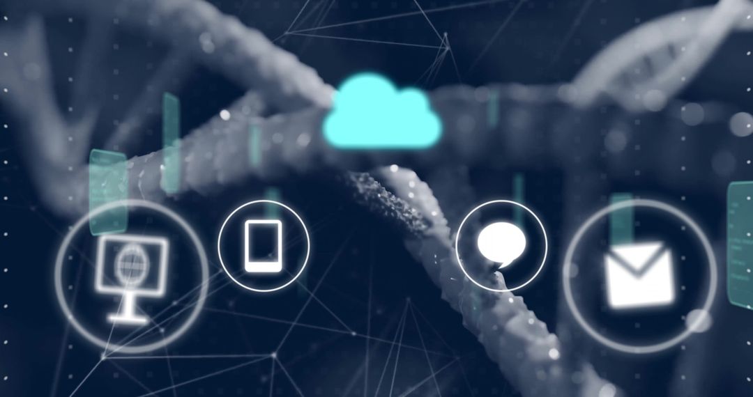 Futuristic Digital Network with Cloud Connectivity Icons