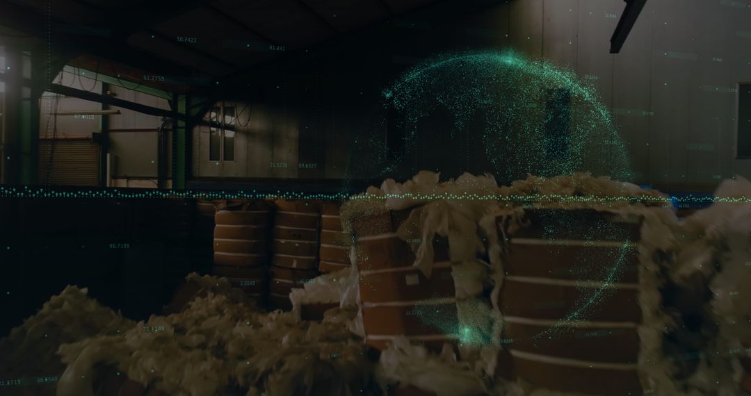 Digital Financial Data Overlay on Industrial Warehouse