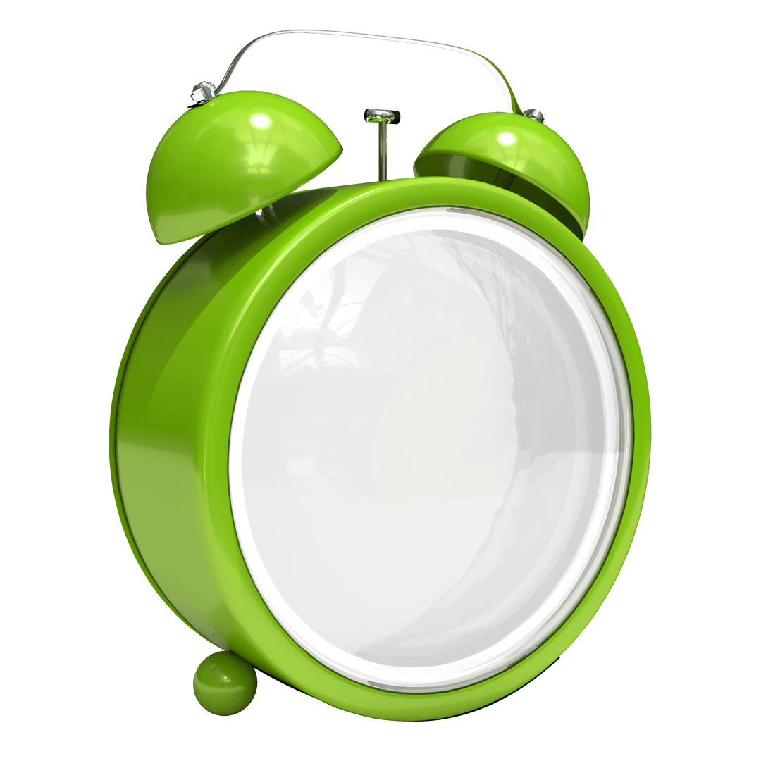 Retro Green Twin Bell Alarm Clock, Transparent Glass Face