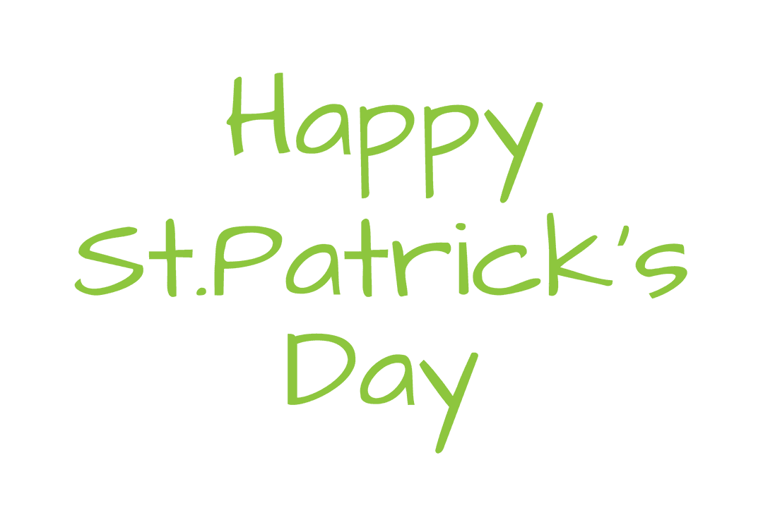 Happy St. Patrick's Day Transparent Text Design Illustration