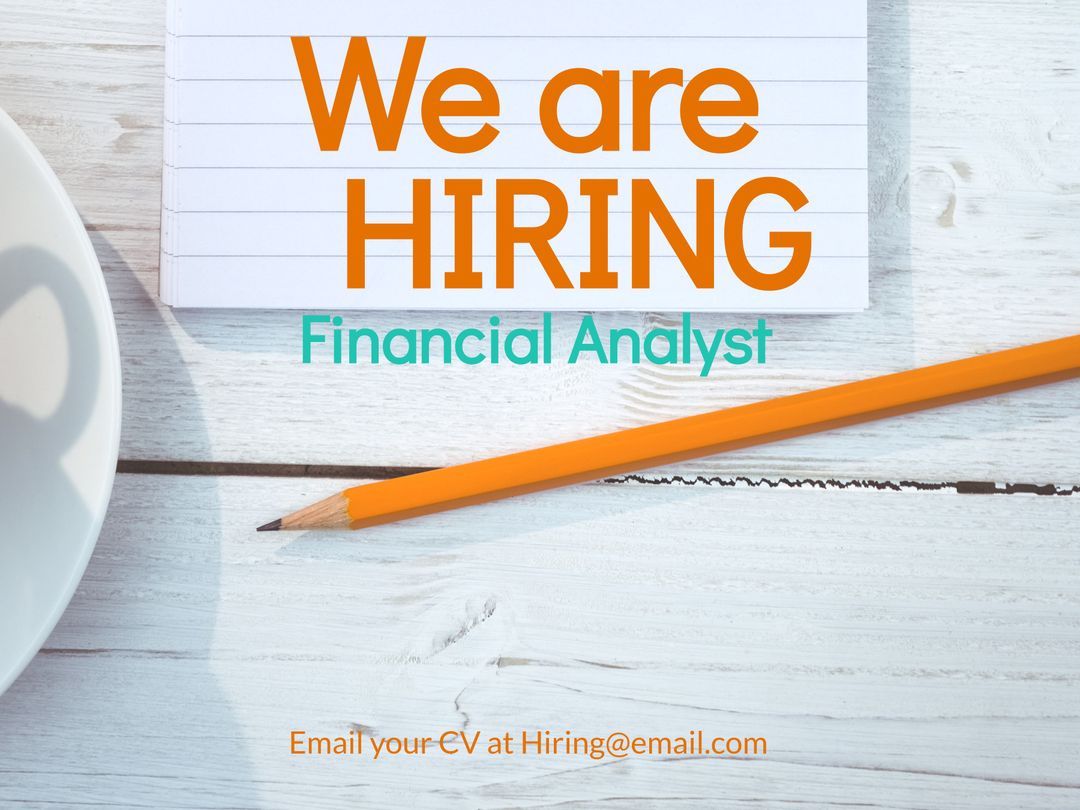 We are Hiring Financial Analyst Message on Wooden Desk Background - Download Free Stock Templates Pikwizard.com